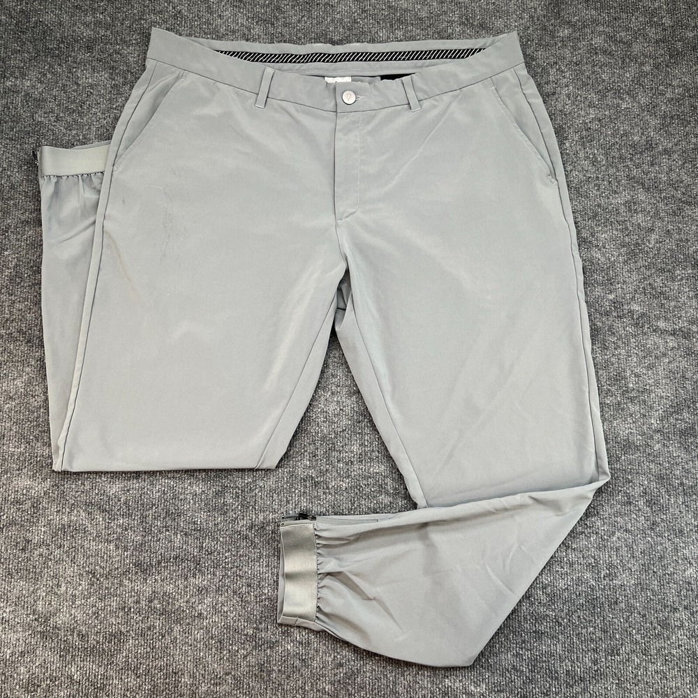 Primo Golf Pants Mens 40 Reg Gray Performance Jogger Zip Ankle Stretch Golfing